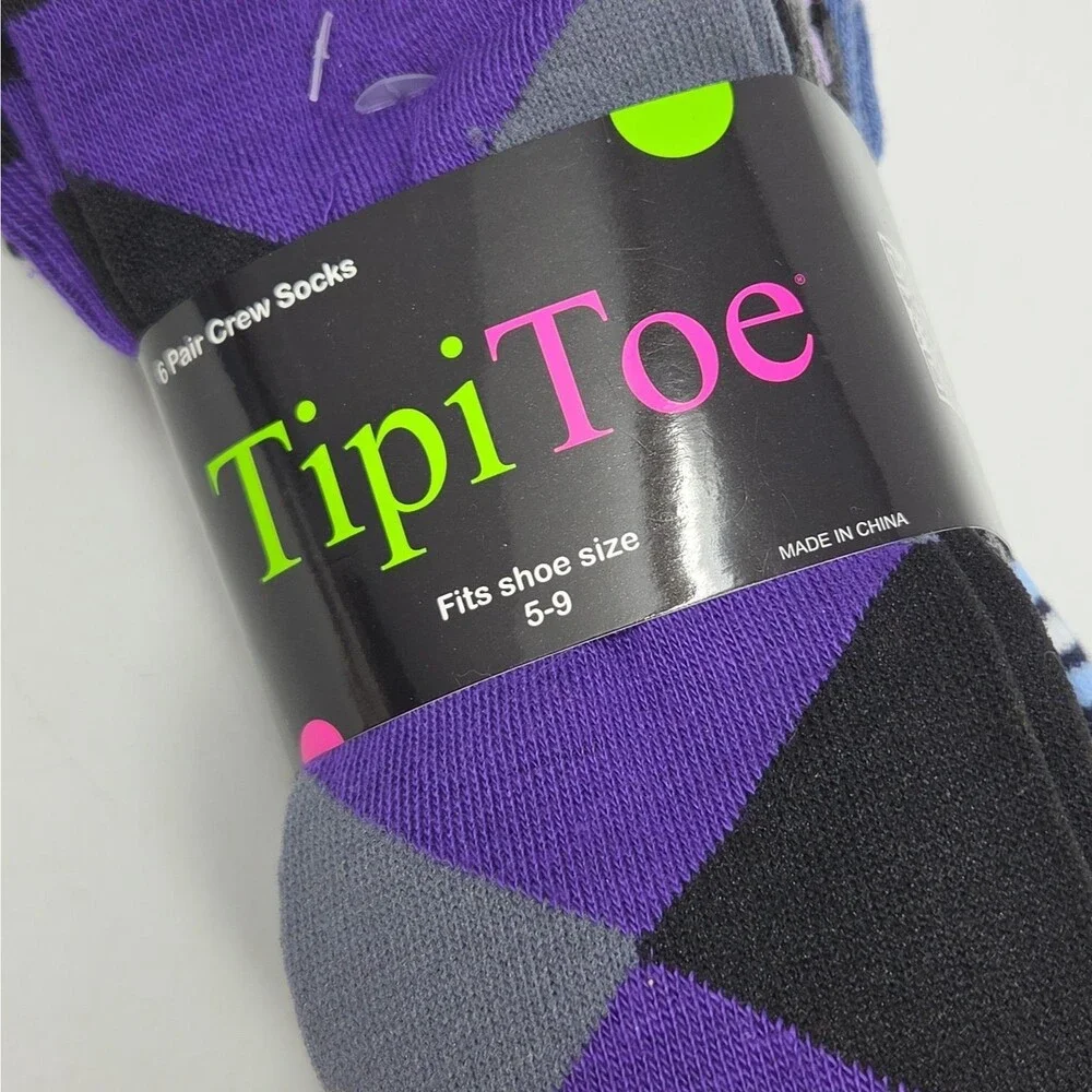 Crew socks womens 6 Pack Colorful Size 5-9 New NWT